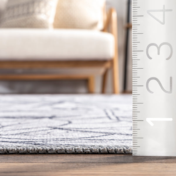 Nuloom Emilia Tropical Machine Washable Reverisble Area Rug Navy And Gray