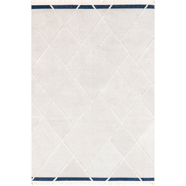 nuloom Emilie Casual Geometric Tasseled Area Rug Beige