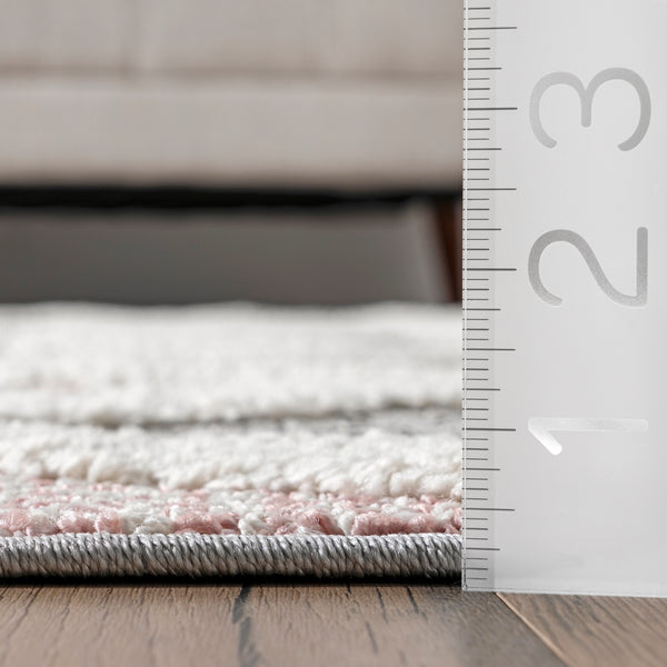Nuloom Emlyn Diamond Lattice Tasseled Area Rug Gray