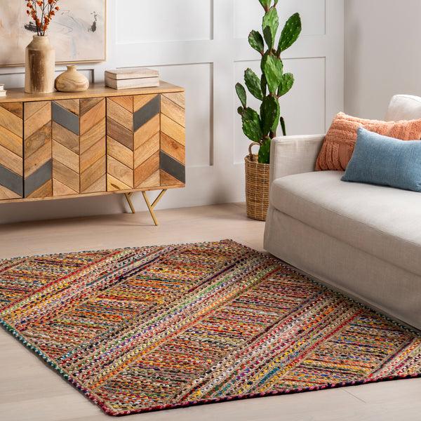 Nuloom Emsley Bold Striped Cotton And Jute Blend Area Rug Multicolor