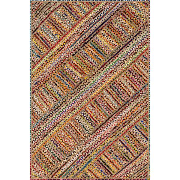 nuloom Emsley Bold Striped Cotton and Jute Blend Area Rug Multicolor