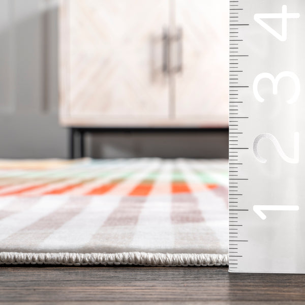 Nuloom Erikka Abstract Striped Kids Machine Washable Area Rug Multi