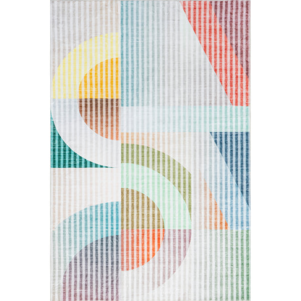 nuloom Erikka Abstract Striped Kids Machine Washable Area Rug Multi