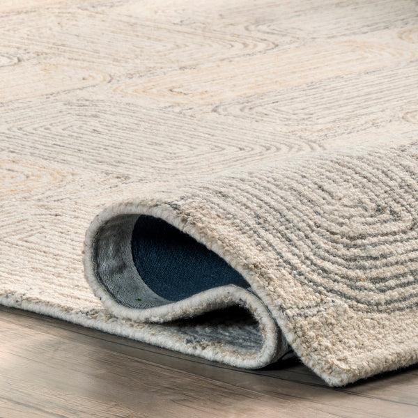 Nuloom Esme Hand Tufted Wool Geometric Tile Area Rug Beige