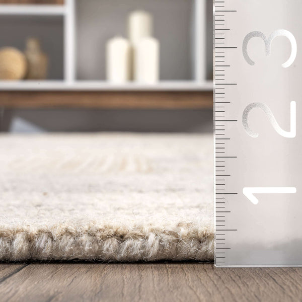 Nuloom Esme Hand Tufted Wool Geometric Tile Area Rug Beige