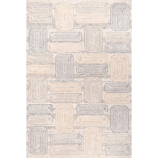 nuloom Esme Hand Tufted Wool Geometric Tile Area Rug Beige