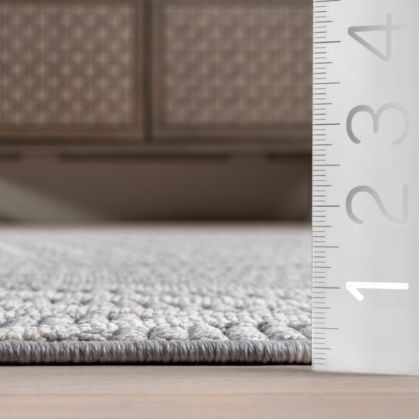 Nuloom Esmeray Modern Geometric Tasseled Area Rug Light Blue
