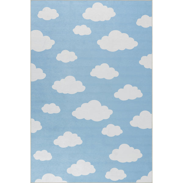 nuloom Euphrasia Splashguard Traditional Machine Washable Area Rug Light Blue
