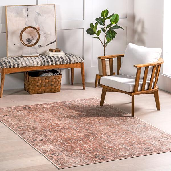 Nuloom Evalina Traditional Cotton Machine Washable Area Rug Brown