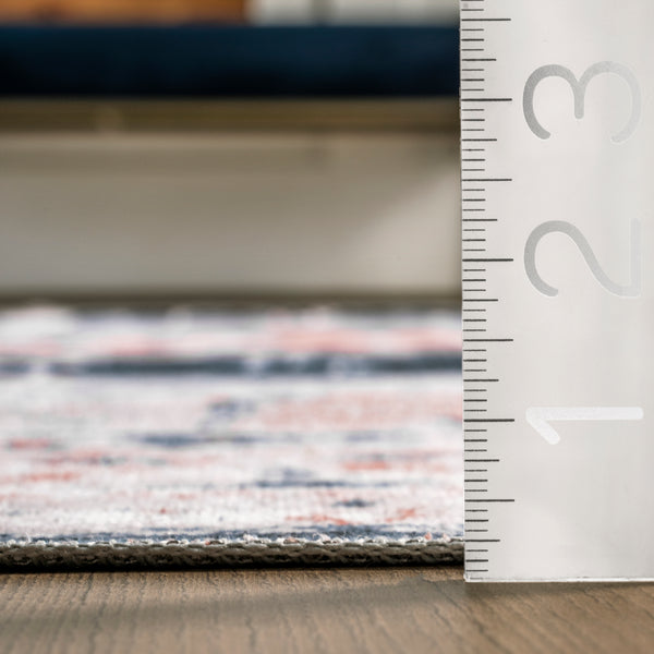 Nuloom Evette Traditional Medallion Machine Washable Area Rug Navy