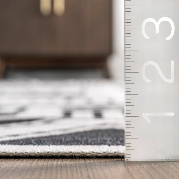 Nuloom Evia Tribal Stripes Machine Washable Area Rug Charcoal