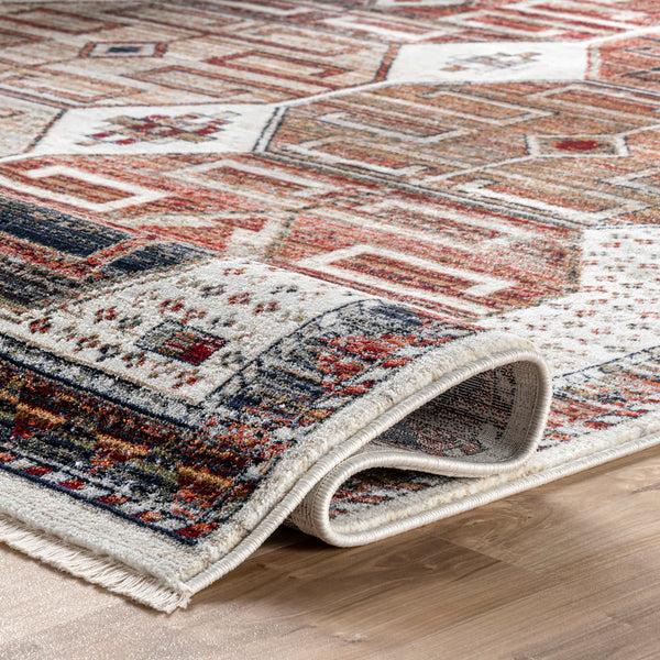 Nuloom Evie Global Inspired Emblem Fringe Area Rug Beige