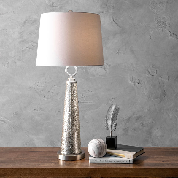 Nuloom Fairfield 34" Glass Table Lamp Satin Nickel & Mercury