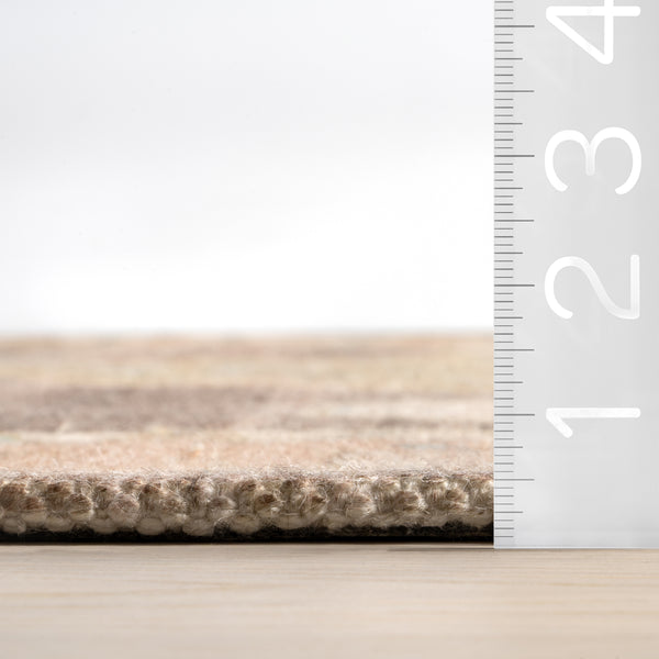 Nuloom Fawn Medallion Wool And Cotton Area Rug Brown