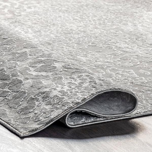 Nuloom Faye Contemporary Distressed Leopard Print Area Rug Gray