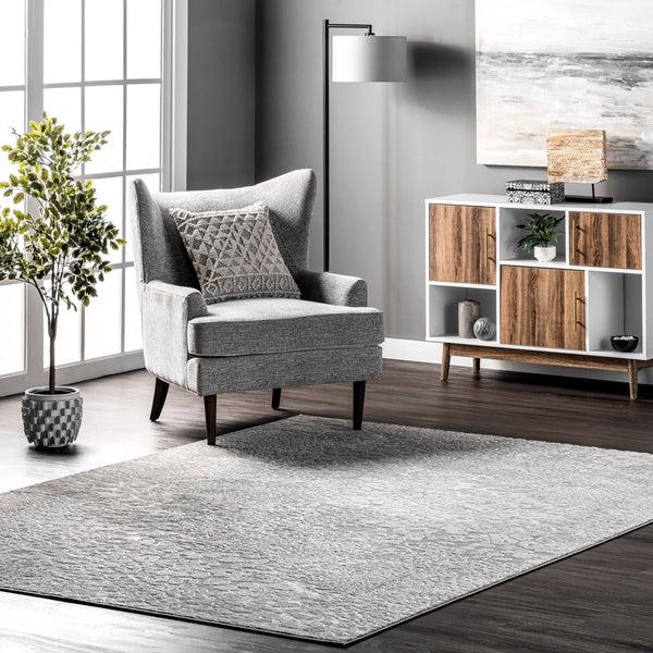 Nuloom Faye Contemporary Distressed Leopard Print Area Rug Gray