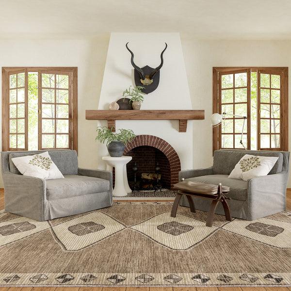 Nuloom Fennel Diamond Machine Washable Area Rug Light Brown