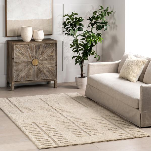 Nuloom Finlay Modern Wool Machine Washable Area Rug Ivory
