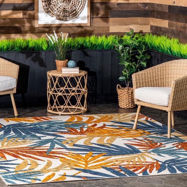 Nuloom Flor Multi Tropical Leaves Indoor/Outdoor Area Rug Multi