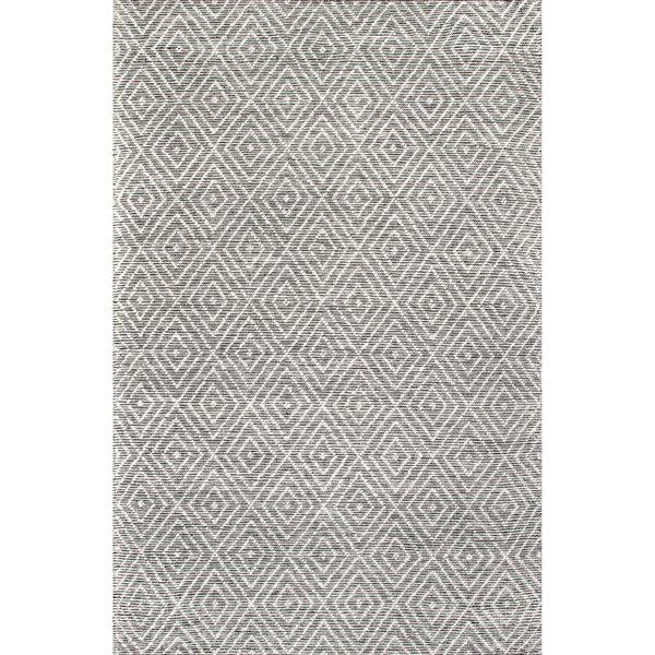 nuloom Flora Handmade Textured Diamonds Wool Area Rug Grey