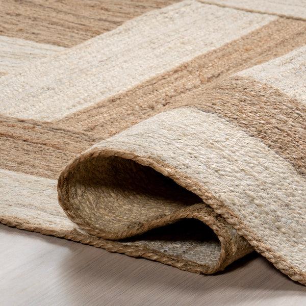 Nuloom Florentina Geometric Links Jute Area Rug Natural