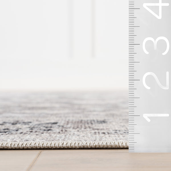 Nuloom Florrie Medallion Machine Washable Area Rug Brown