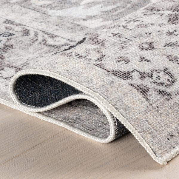 Nuloom Florrie Medallion Machine Washable Area Rug Brown