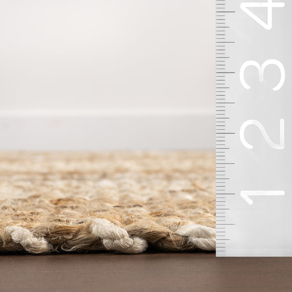 Nuloom Frankie Handmade Striped Jute Area Rug Ivory