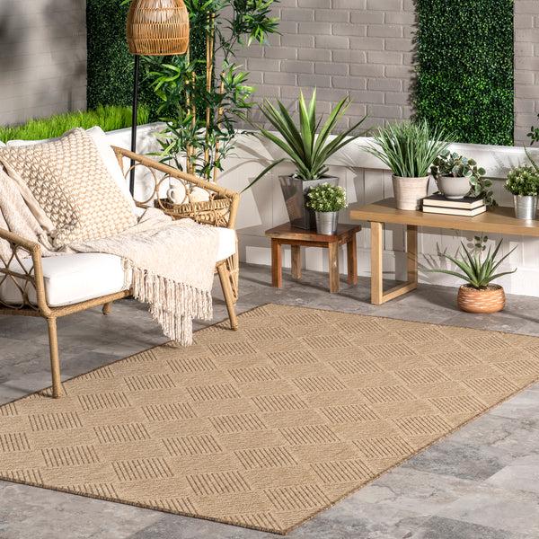 Nuloom Freda Casual Geometric Indoor/Outdoor Area Rug Beige
