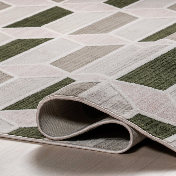 Nuloom Fressia Modern High-Low Geometric Area Rug Light Grey