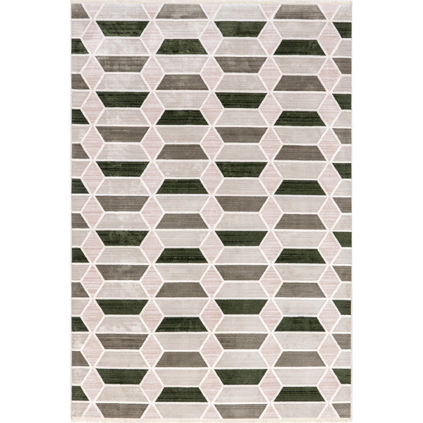 nuloom Fressia Modern High-Low Geometric Area Rug Light Grey