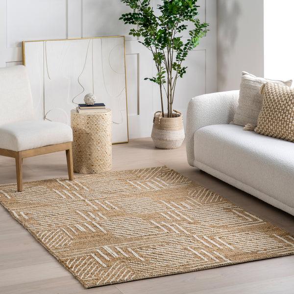 Nuloom Gardenia Geometric Jute Blend Area Rug Natural