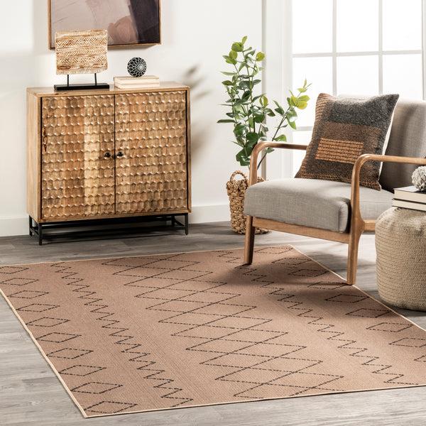 Nuloom Geometric Easy-Jute Machine Washable Area Rug Natural