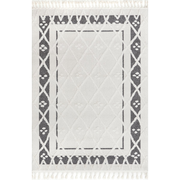 nuloom Geometric Transitional Tasseled Area Rug Beige