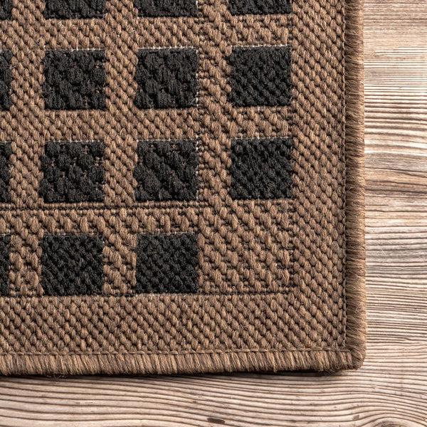 Nuloom Gigi Striped Border Indoor/Outdoor Area Rug Brown