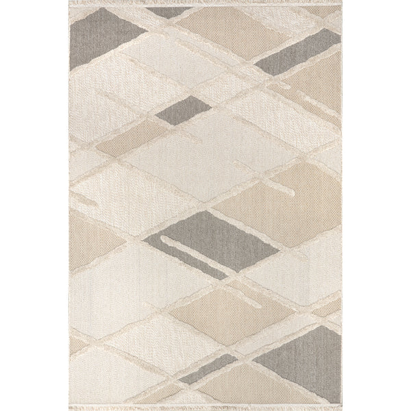 nuloom Ginevra Modern Lattice Fringe Area Rug Ivory