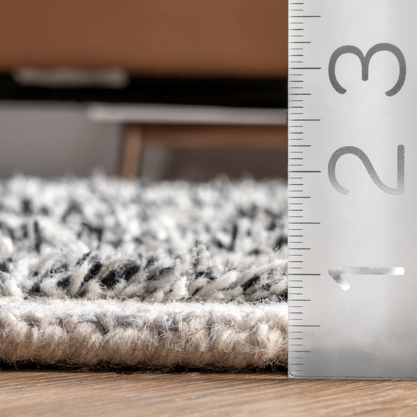 Nuloom Giselle High-Low Shaggy Wool Geometric Trellis Area Rug Gray