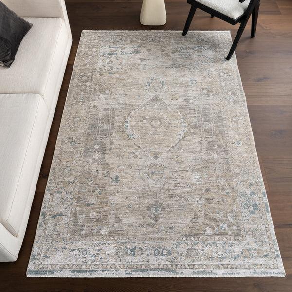 Nuloom Graciela Medallion Fringe Area Rug Light Beige