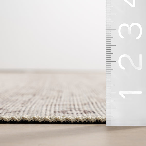 Nuloom Green Haven Collection Ariya Recycled Cotton Machine Washable Area Rug Cream