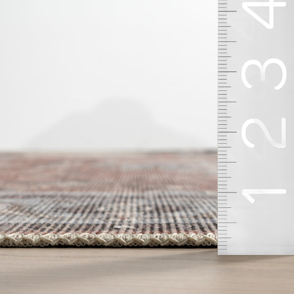 Nuloom Green Haven Collection Daleyza Recycled Cotton Machine Washable Area Rug Rust