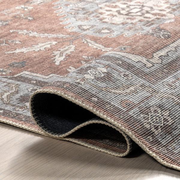 Nuloom Green Haven Collection Daleyza Recycled Cotton Machine Washable Area Rug Rust