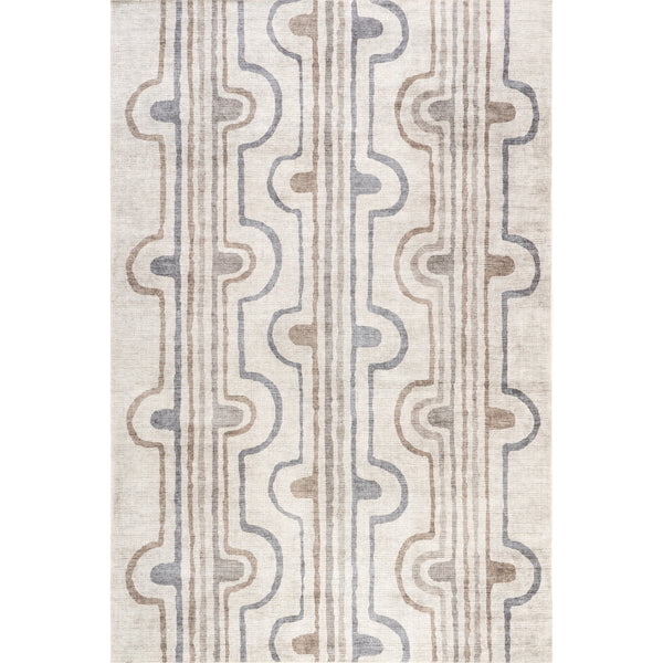 nuloom Green Haven Collection Dallis Recycled Cotton Machine Washable Area Rug Taupe