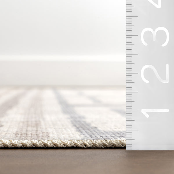 Nuloom Green Haven Collection Dallis Recycled Cotton Machine Washable Area Rug Taupe