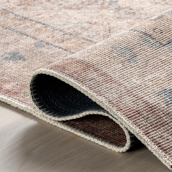 Nuloom Green Haven Collection Isadora Recycled Cotton Machine Washable Area Rug Taupe