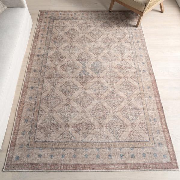 Nuloom Green Haven Collection Isadora Recycled Cotton Machine Washable Area Rug Taupe