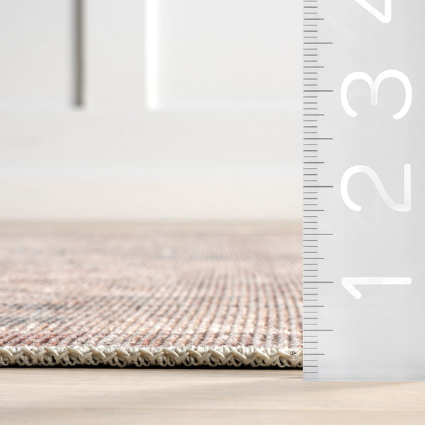 Nuloom Green Haven Collection Isadora Recycled Cotton Machine Washable Area Rug Taupe