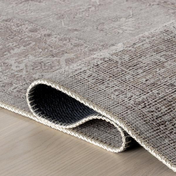 Nuloom Green Haven Collection Juni Recycled Cotton Machine Washable Area Rug Beige