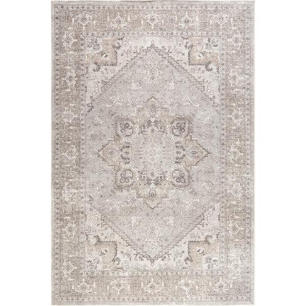 nuloom Green Haven Collection Juni Recycled Cotton Machine Washable Area Rug Beige