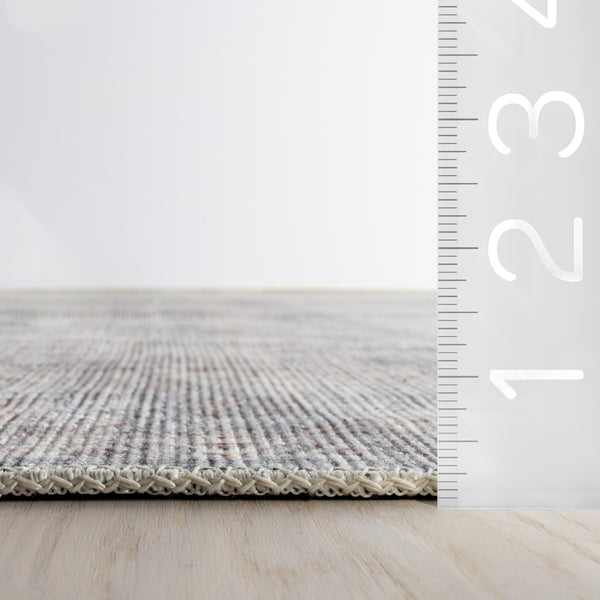 Nuloom Green Haven Collection Noemie Recycled Cotton Machine Washable Area Rug Beige