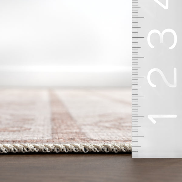 Nuloom Green Haven Collection Silvana Recycled Cotton Machine Washable Area Rug Taupe